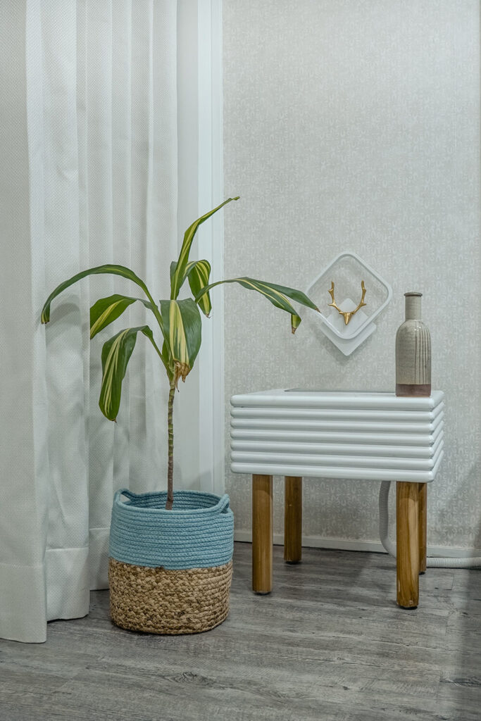 Creative Corner Table with Indoor Plant