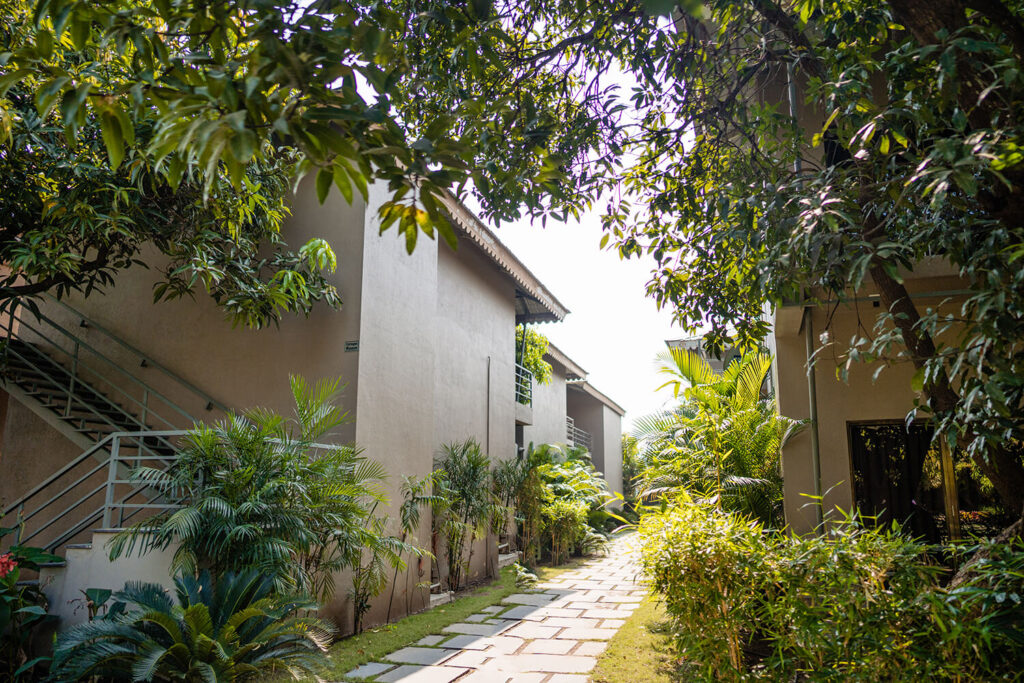 Passage of Private Cottages at Resort